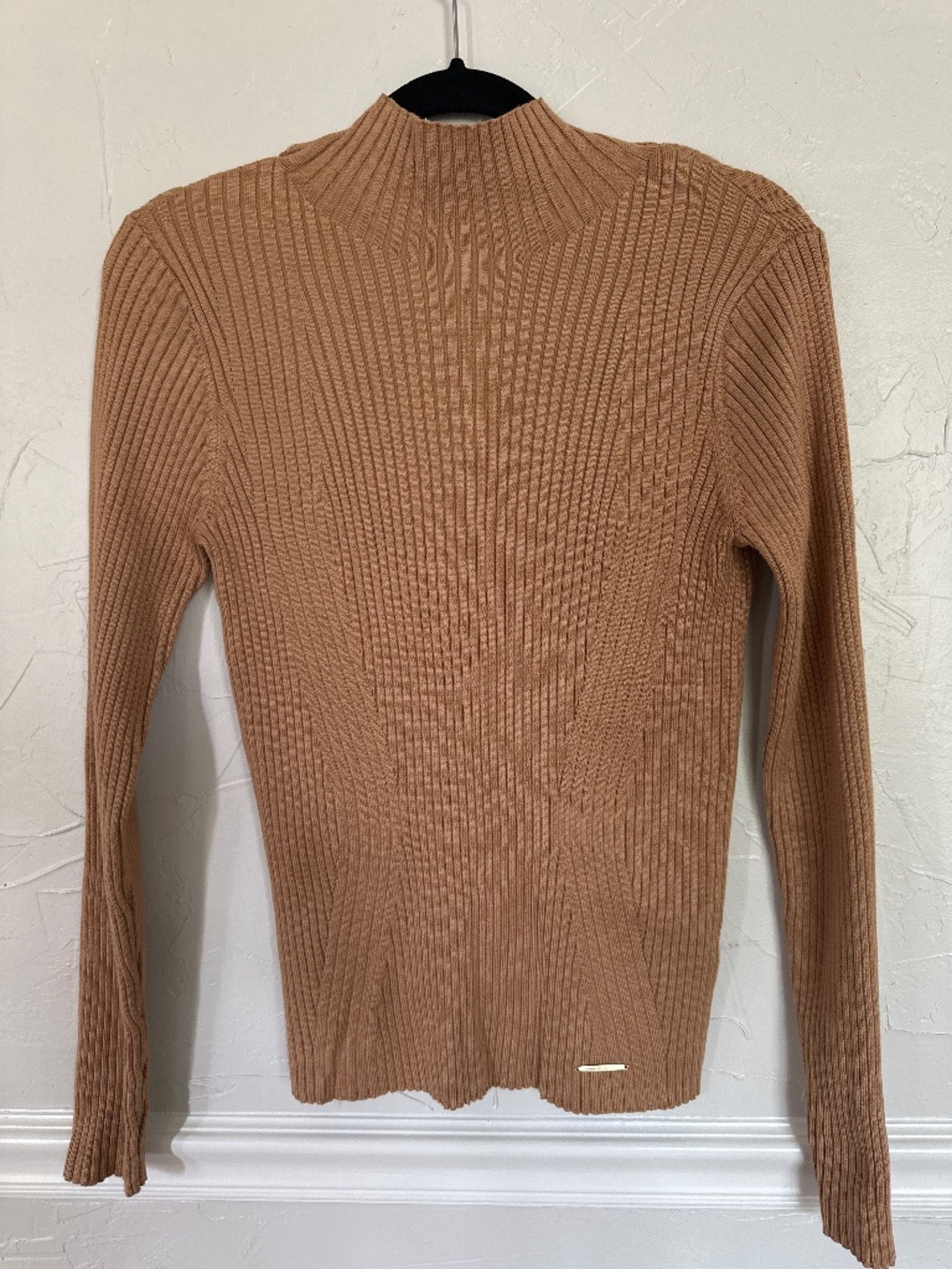 Elie Tahari Mock Neck Ribbed Sweater M